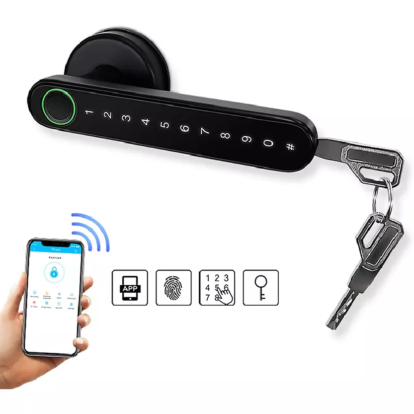 Smart Finger Print Deadbolt Door Handle Lock Best for Home and Hotel h3_code: DLH3