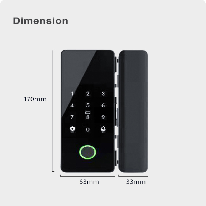 Smart Glass Door Lock S1 CODE: GLS1