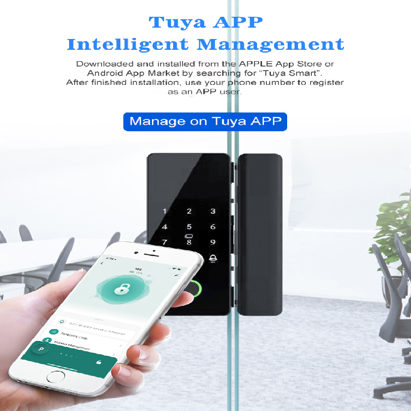 Smart Glass Door Lock S1 CODE: GLS1