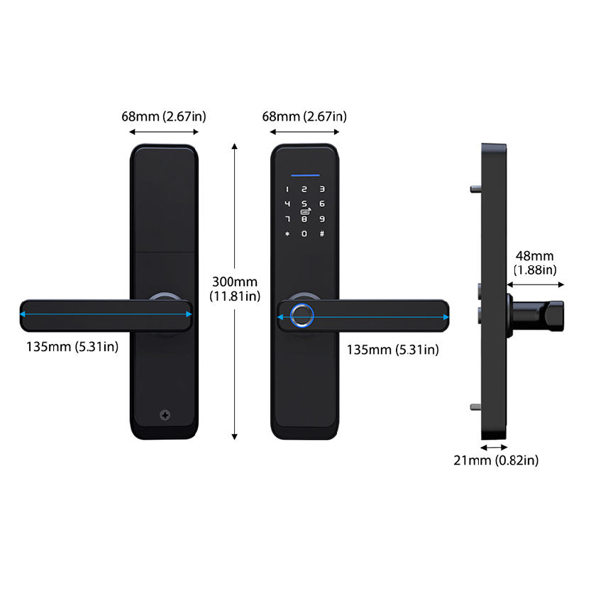 Tuya Residential Smart Finger Print Door Lock with Bell x3 titan
