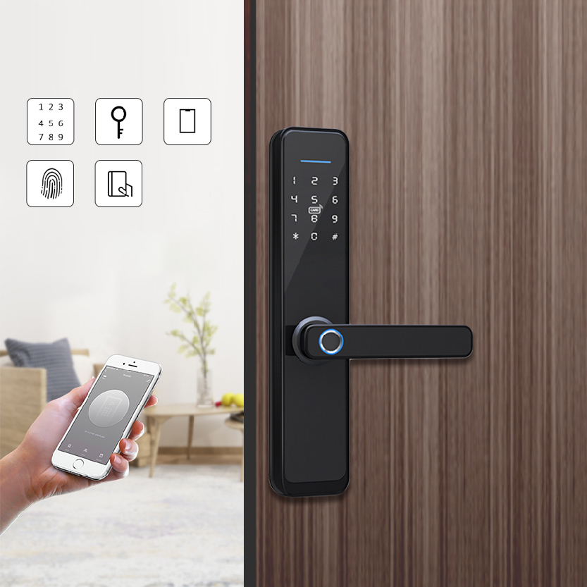 Tuya Residential Smart Finger Print Door Lock with Bell x3 titan
