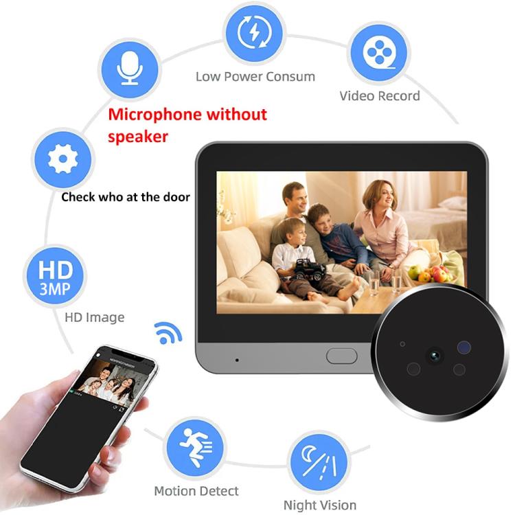 LCD ​Door Viewer Camera Smart ​Peephole Camera PD9_CODE: PD9