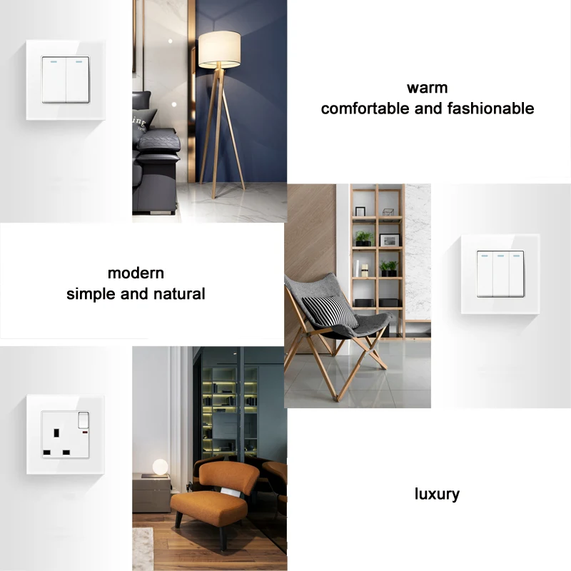 2gang 1way glass plate switch code: 182