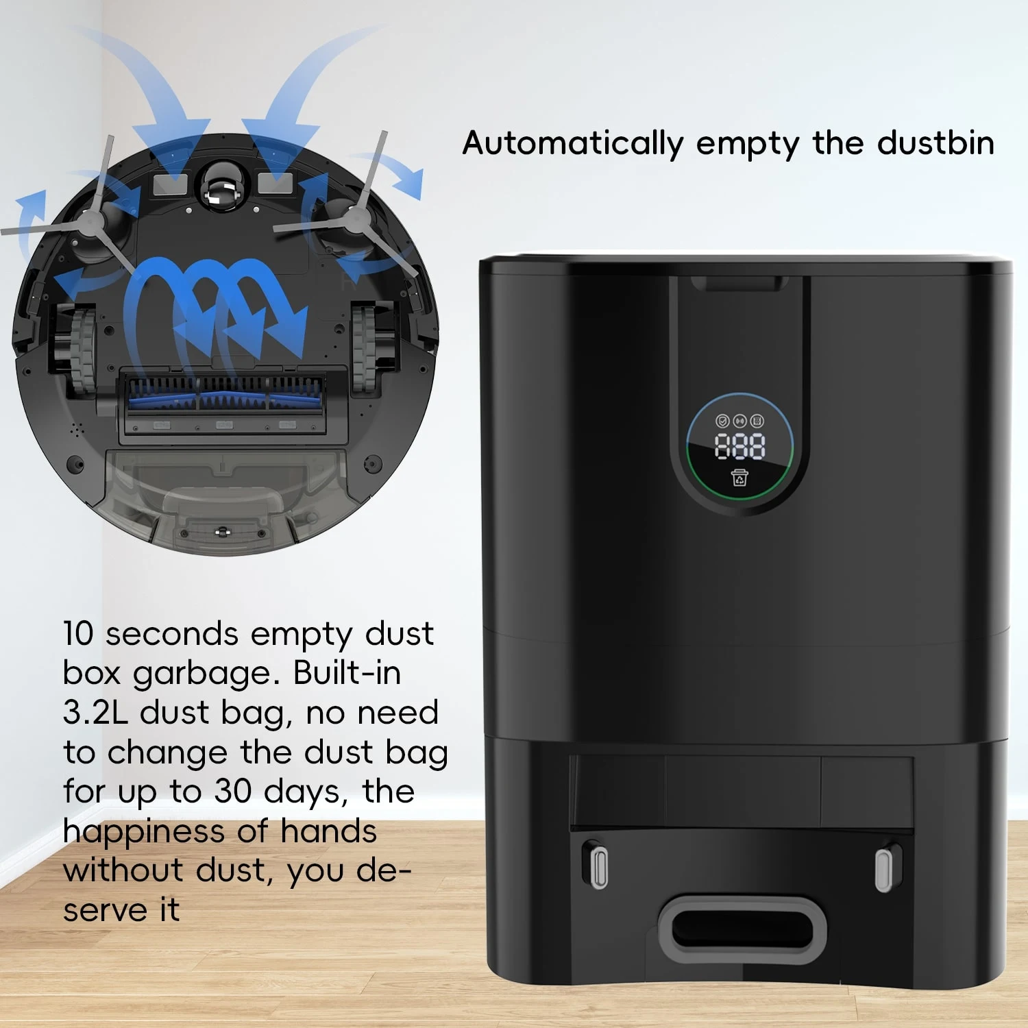 X8D New Arrives Visual-SLAM Navigation Robot Vacuum Cleaner With Self-emptying Dustbin Auto Dust Collector Robot Vacuum_Code:ART20P