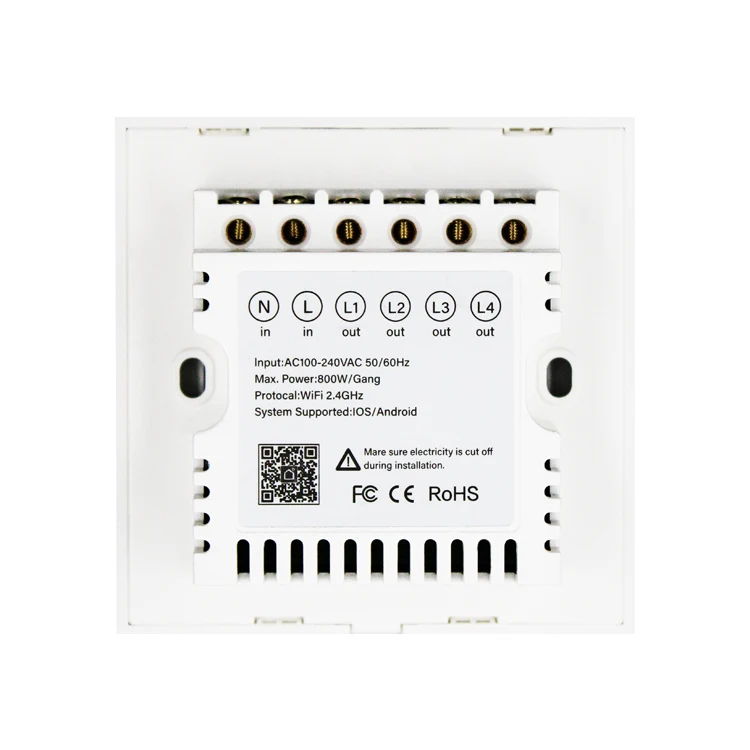 Wifi Smart 4 gang Touch switch_Code:ss4g