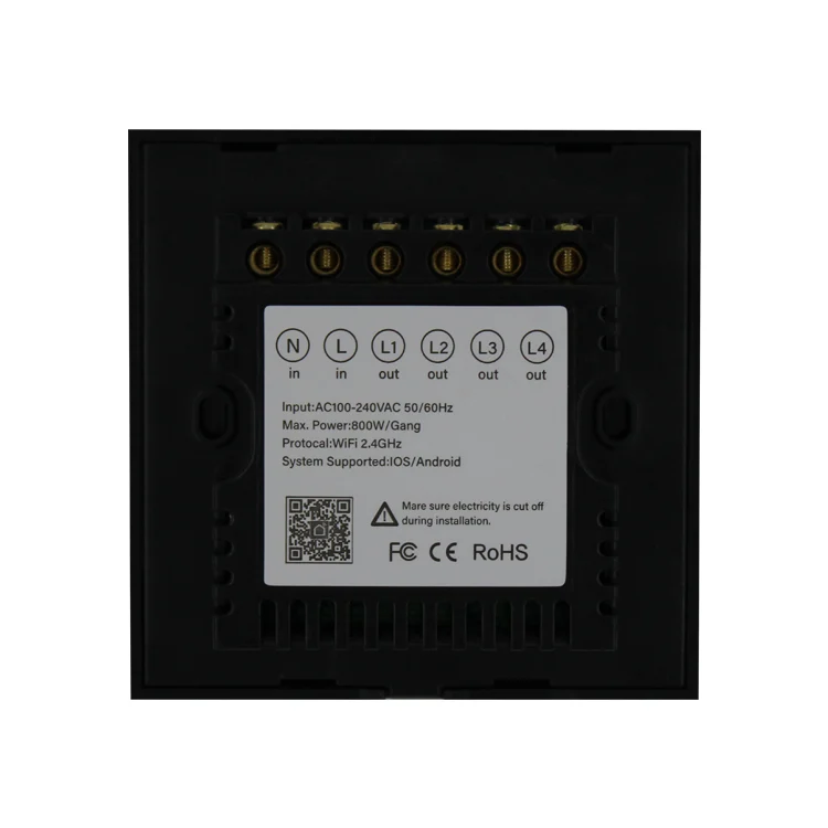 Wifi Smart 4 gang Touch switch_Code:ss4g
