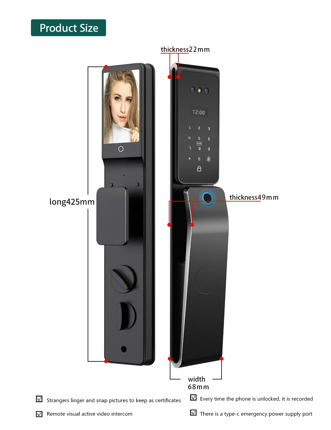 Smart Door Lock- M1 Pro with Camara_Code_M1-Pro
