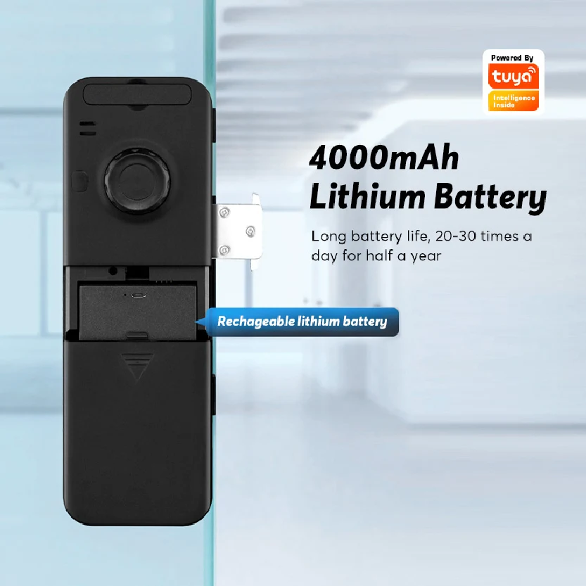 WiFi Glass Door Lock with Face & Fingerprint Access_CODE: GLS8