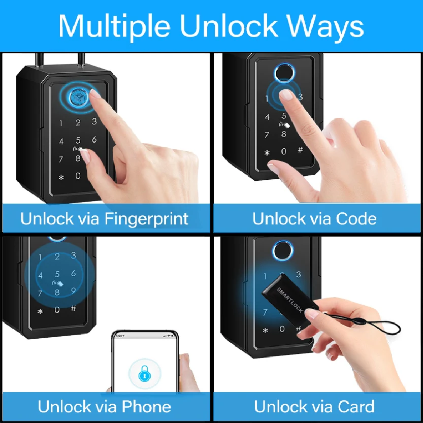 Smart Key Lock Box, Wireless Smart Lockbox for House Key, Electronic Key Box App Digital Code Bluetooth Key_CODE: SSK