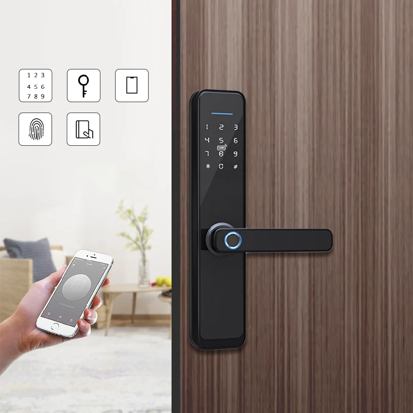 Tuya Residential Smart Finger Print Door Lock with Bell x3 titan_CODE: DLX3