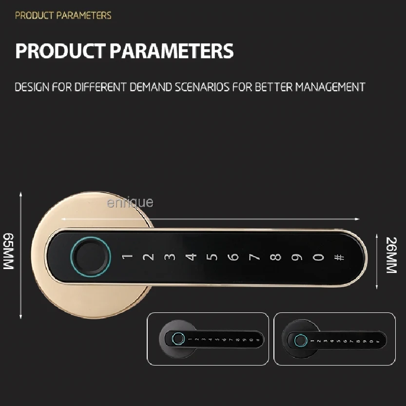 Smart Finger Print Deadbolt Door Handle Lock Best for Home and Hotel h3_code: DLH3