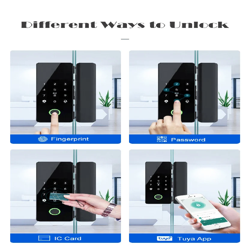 Smart Glass Door Lock S1 CODE: GLS1