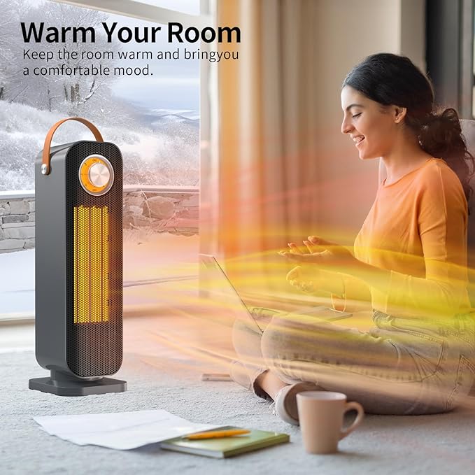Home Space Heater,  1500W Portable Electric TPC Ceramic Heater for Bedroom, Overheating & Protection, Energy Efficient Electric Heater for Indoor, Office, Living Room, Garage, Fast Safety Hea