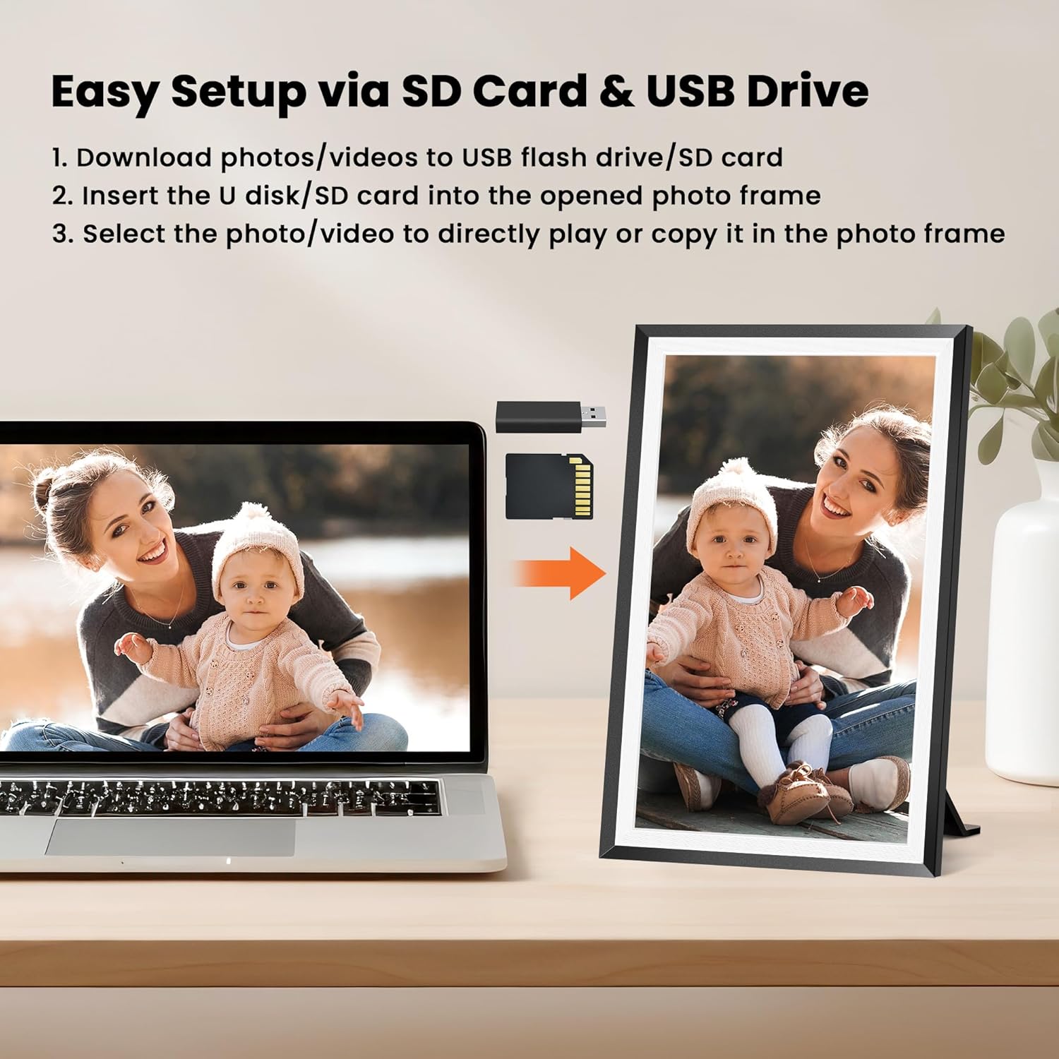 Digital Picture Frame 15.6 Inch Large Digital Photo Frame with 1920 * 1080 IPS Full HD Touchscreen,_CODE; 143