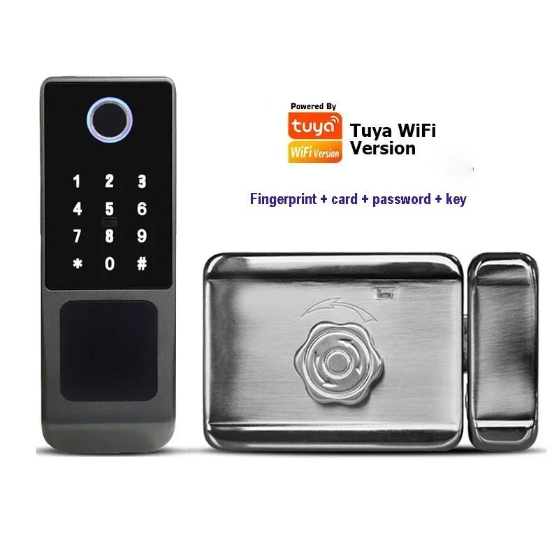 Waterproof Wifi Card App Remote Control Outdoor Executive Smart Finger Print Door Lock Iron70