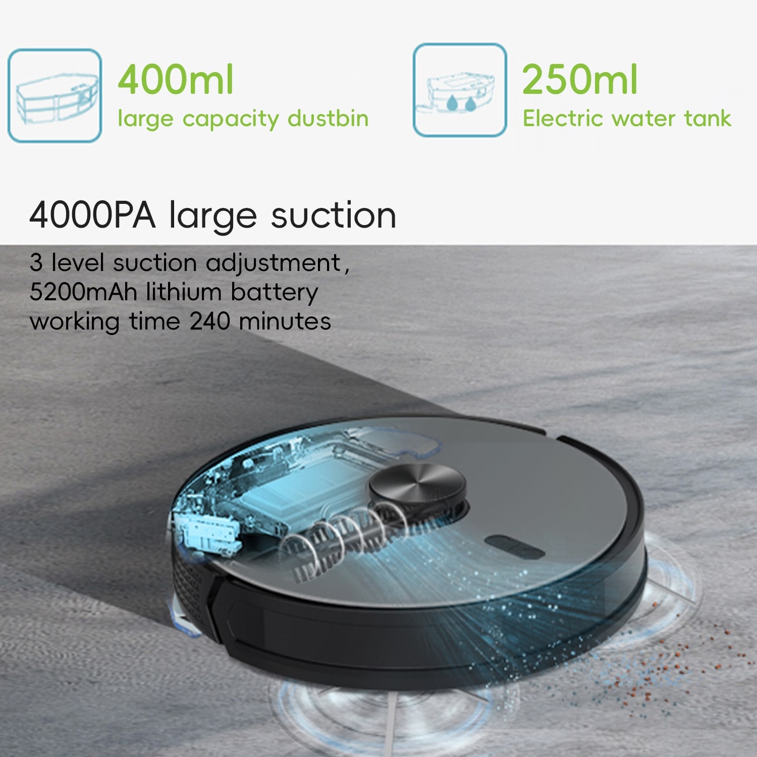 X8D New Arrives Visual-SLAM Navigation Robot Vacuum Cleaner With Self-emptying Dustbin Auto Dust Collector Robot Vacuum_Code:385