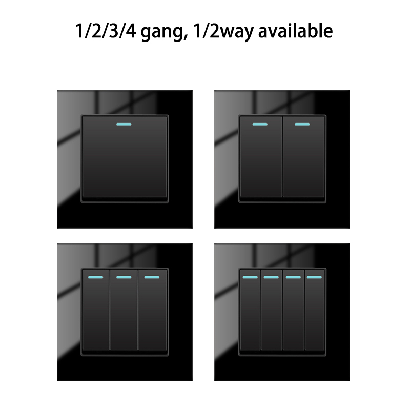 1gang 1way glass plate switch