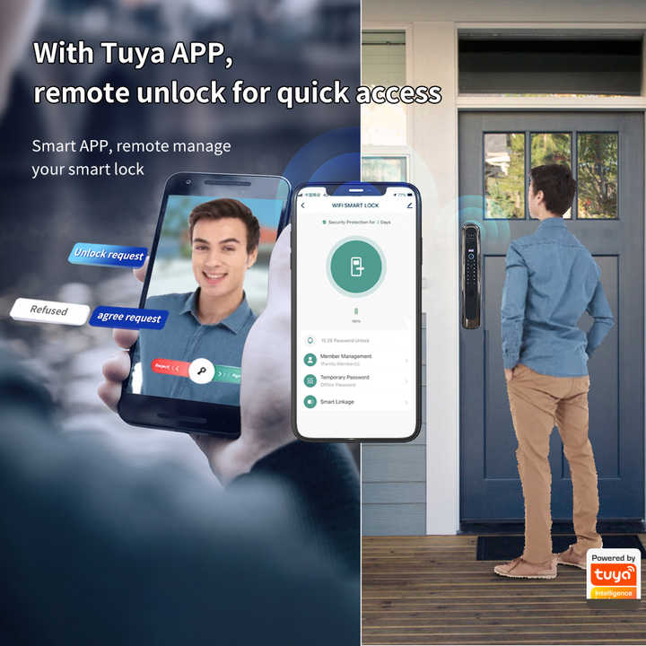 smart digital 3D face recognition smart door lock with camera lock MJ6