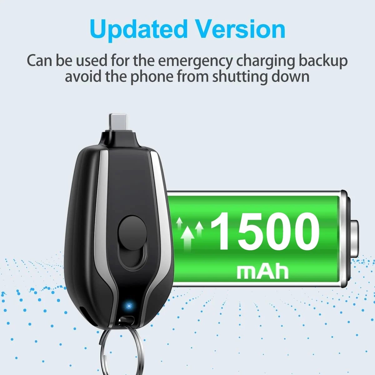 Keychain portable Mobile phone charger power bank (1500mah) Code: 1500PB