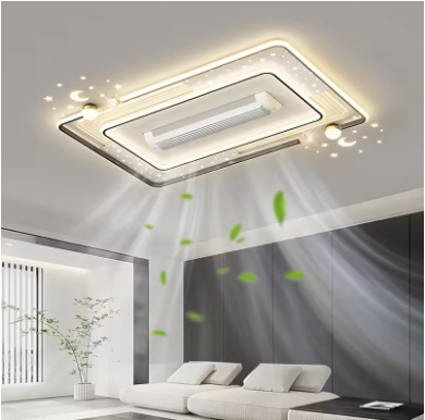 Diamond Star Smart  Bladeless Ceiling Fan LED Invisible  Chandelier for Home Code -