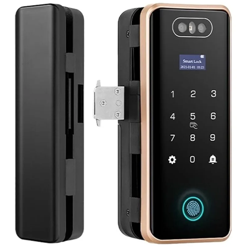 WiFi Glass Door Lock with Face & Fingerprint Access_CODE: GLS8