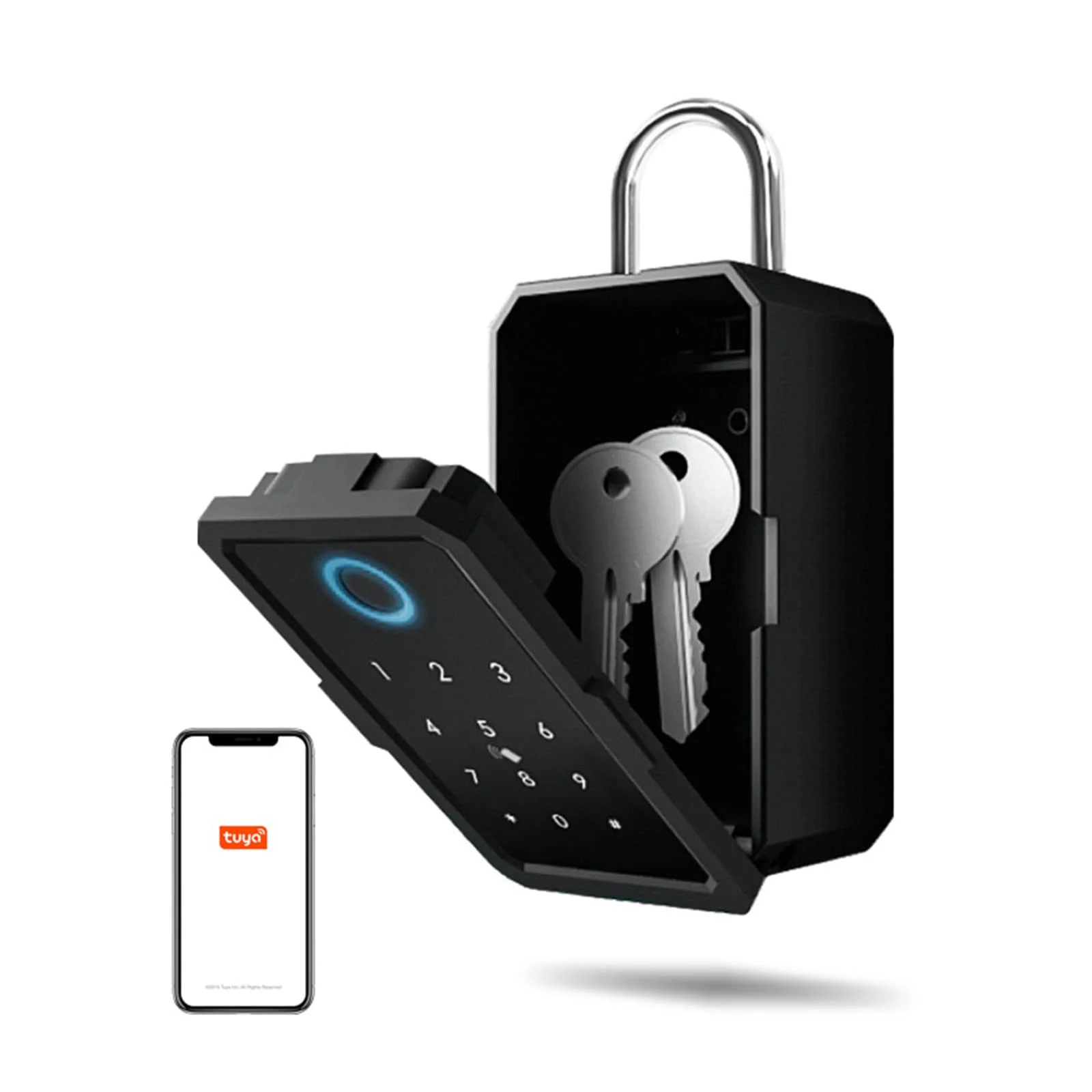 Smart Key Lock Box, Wireless Smart Lockbox for House Key, Electronic Key Box App Digital Code Bluetooth Key_CODE: SSK(K3F)