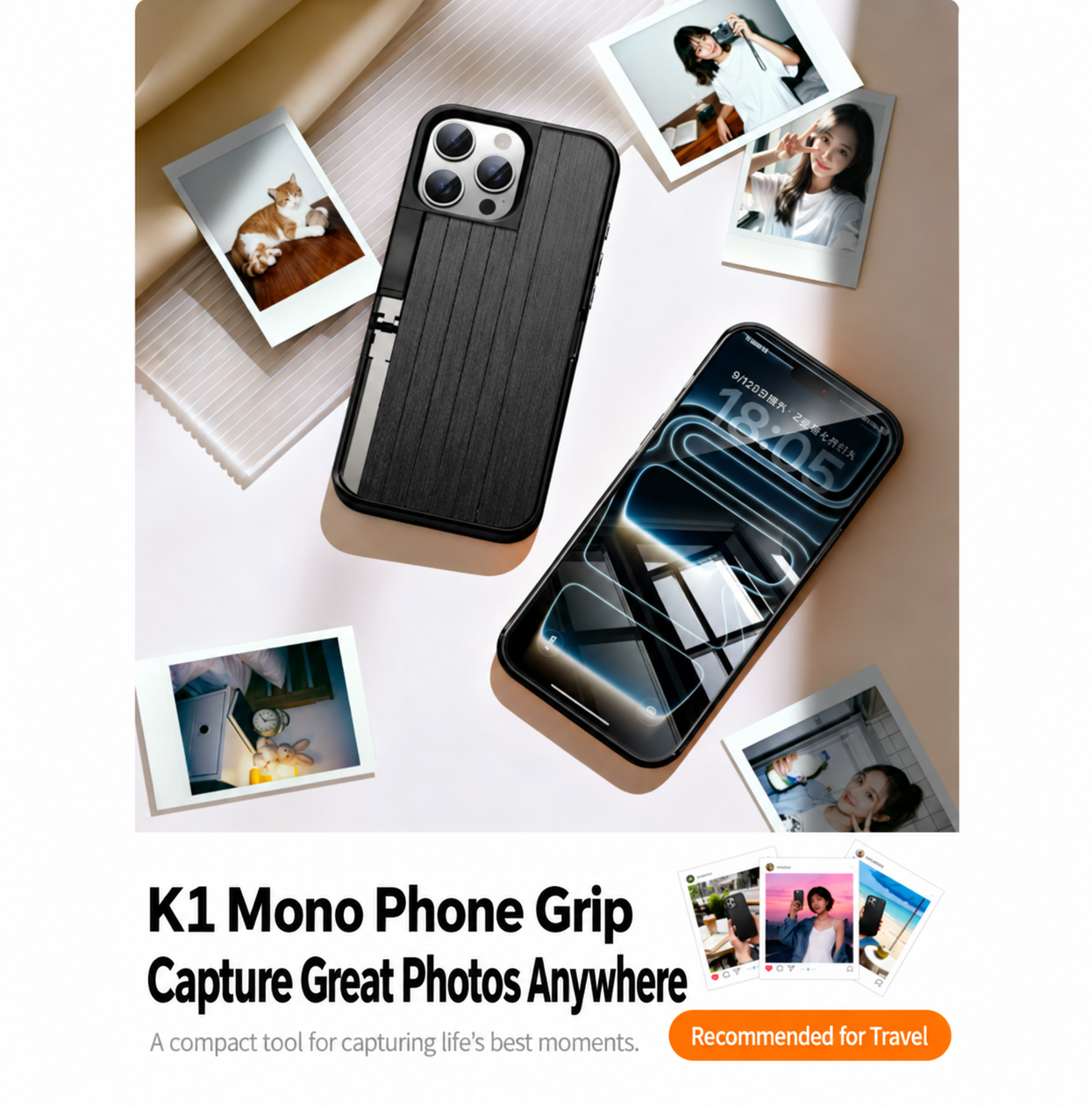 Yoovei 3-in-1 Selfie Stand Phone Case for iPhone INNK1