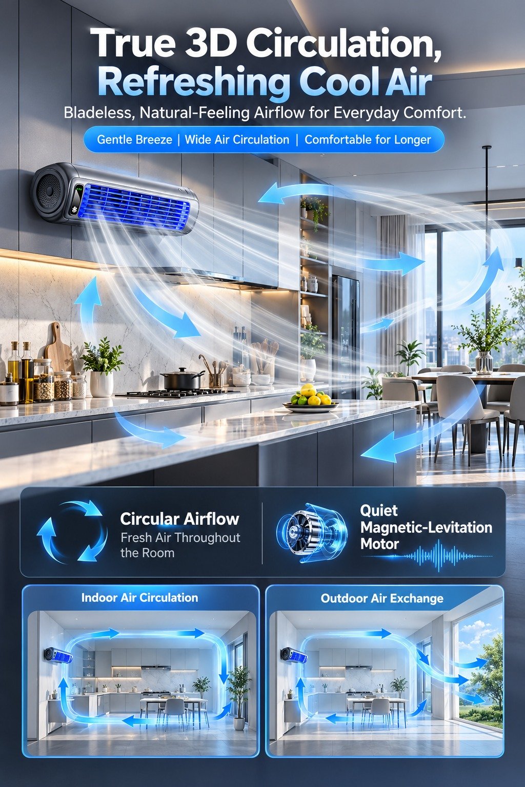 INNM60 Wall-Mounted Kitchen Circulation Fan