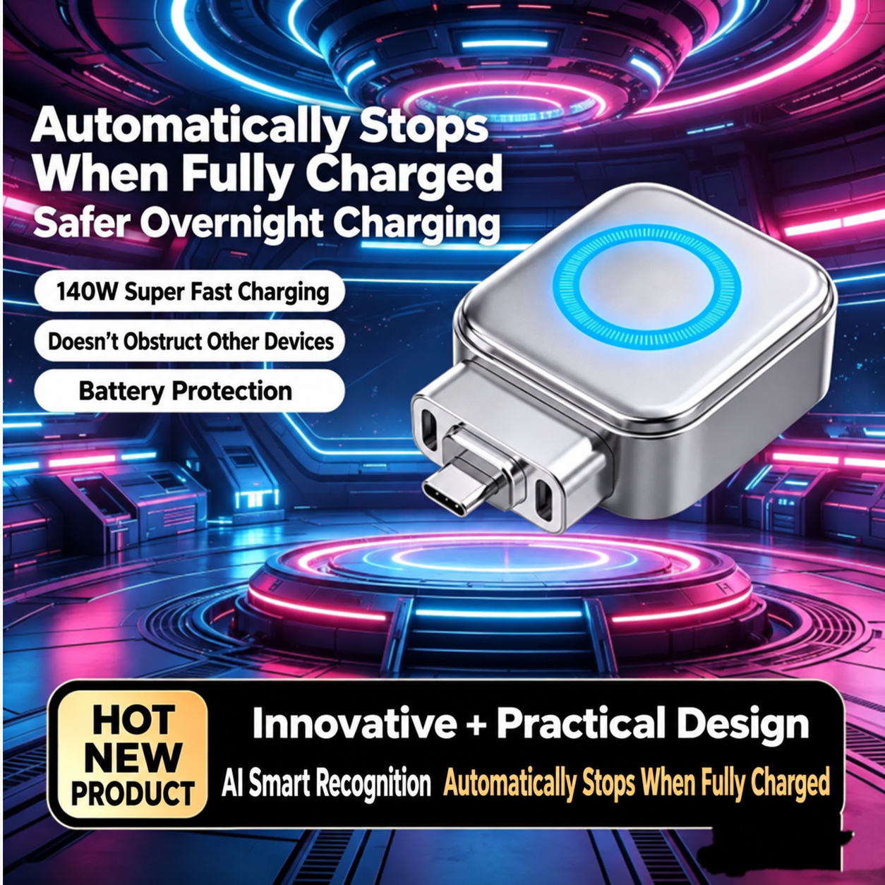 Smart Automatic Power-Off Phone Charger – Intelligent Anti-Overcharging Cable Disconnector