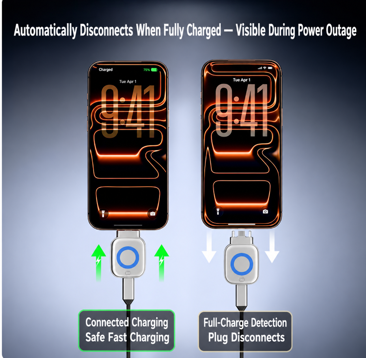 Smart Automatic Power-Off Phone Charger – Intelligent Anti-Overcharging Cable Disconnector