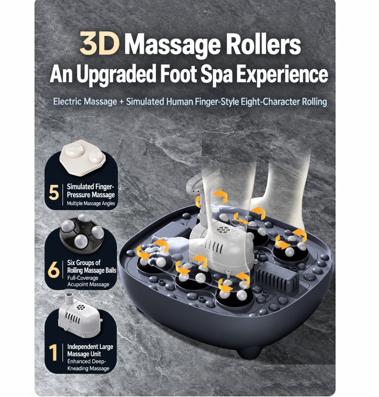 AUX Fully Automatic Electric Foot Bath Tub with Heated Massage Function