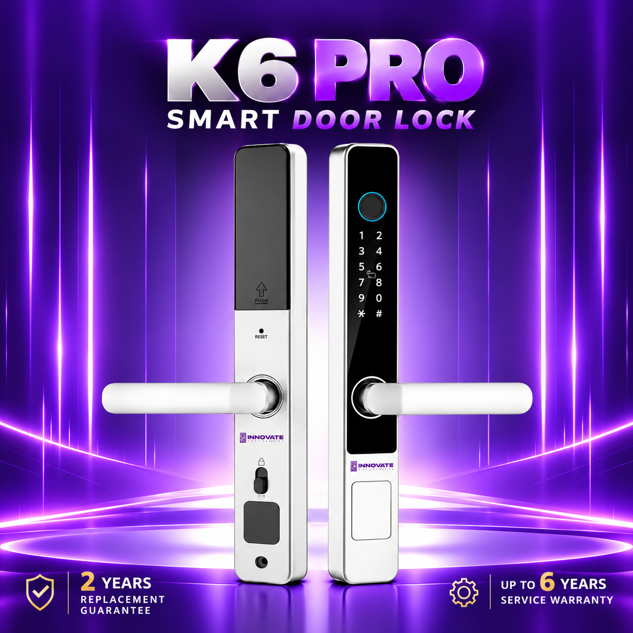 Keyless Entry 6-in-1 Smart Door Lock: Prodillo MS01 - Touchscreen Keypad, Auto Lock, Fingerprint and Passcode Entry - Hinged & Sliding Door Electronic Mortise Lock_Code: K-6Pro