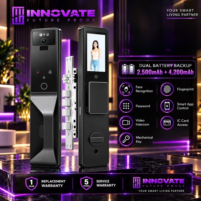 INNOVATE C949 Smart Door Lock – Advanced Smart Security with Dual Battery Backup