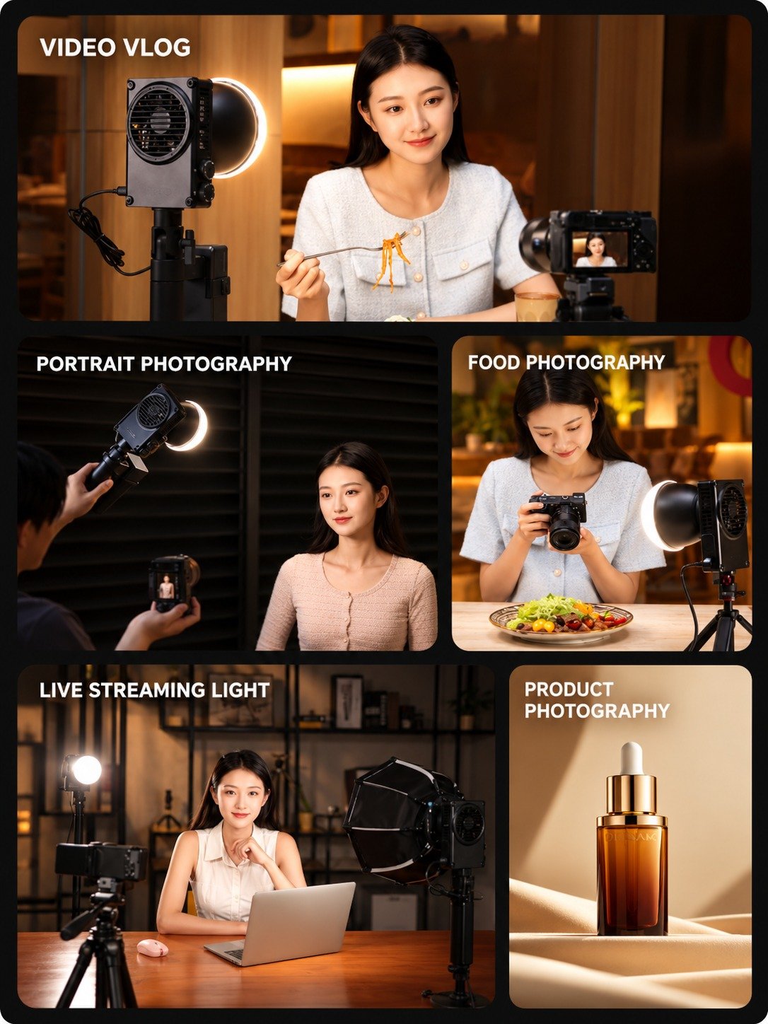 Ulanzi C01 100W COB Photography Fill Light with Reflector | Professional Video & Studio Lighting