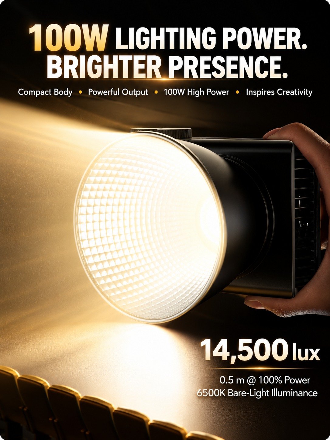 Ulanzi C01 100W COB Photography Fill Light with Reflector | Professional Video & Studio Lighting