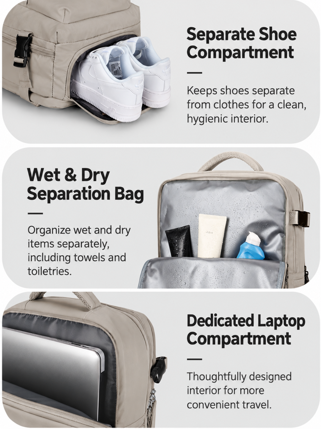 Miu 17-Inch Laptop Travel Backpack with USB Charging Port