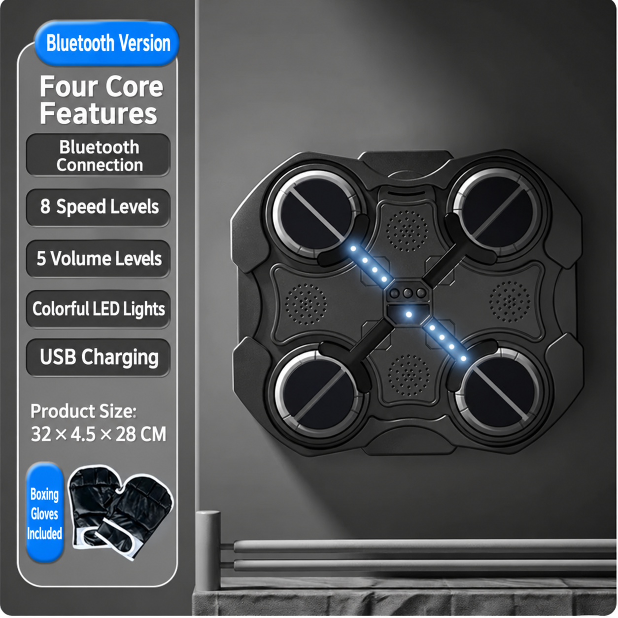 Children’s Musical Boxing Machine Wall Target 6632 | Electronic Rhythm Training Toy with Lights & Reaction Game for Kids