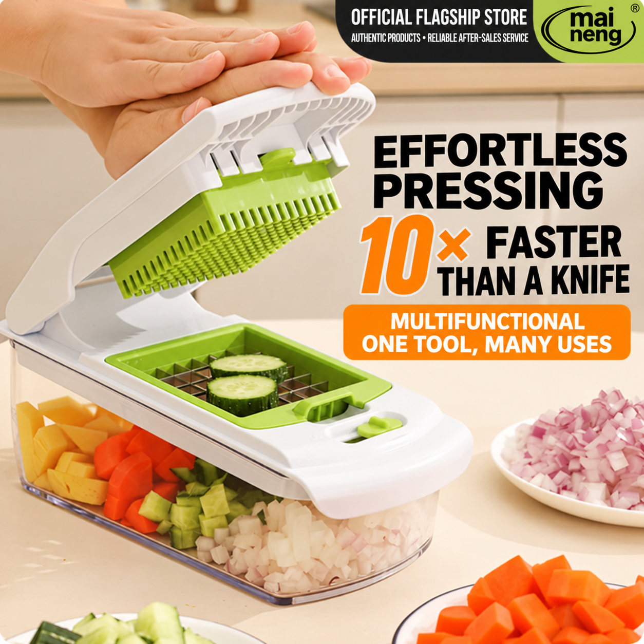 MaiNeng Multifunctional Vegetable Cutter TF1096C-2 | Kitchen Slicer, Dicer, Grater & Shredder
