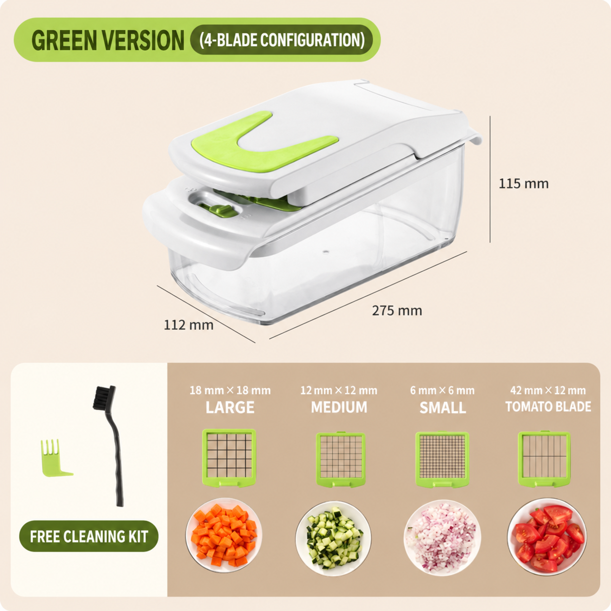 MaiNeng Multifunctional Vegetable Cutter TF1096C-2 | Kitchen Slicer, Dicer, Grater & Shredder