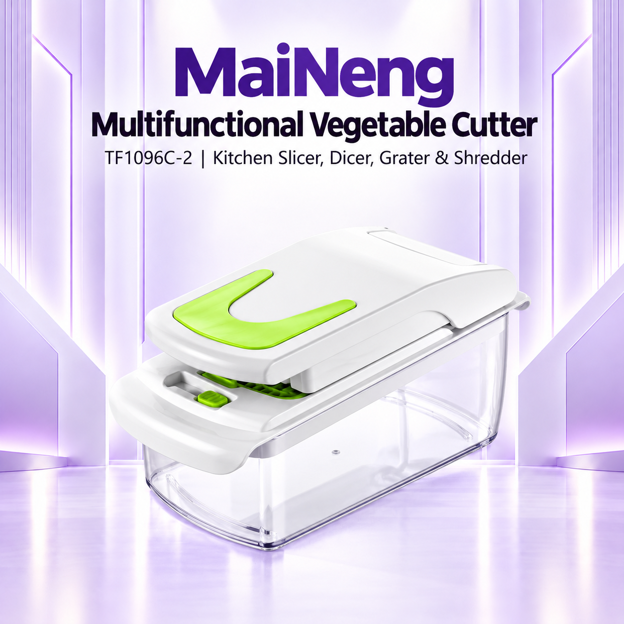 MaiNeng Multifunctional Vegetable Cutter TF1096C-2 | Kitchen Slicer, Dicer, Grater & Shredder